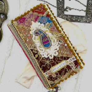 One-of-a-Kind Boho-Style Journal with Traditional Pakistani Embroidery and Vintage Papers Hardcover Trinketz