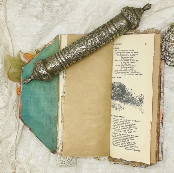 Vintage Bird-Themed Tall Junk Journal with Gold Embroidery Journals Trinketz 11