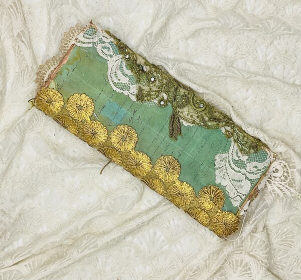 Vintage Bird-Themed Tall Junk Journal with Gold Embroidery Journals Trinketz 4